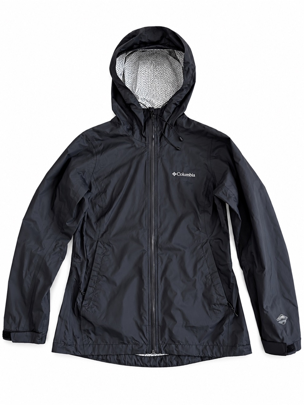 Columbia Omni-Tech Waterproof Hooded Rain Jacket Black Small